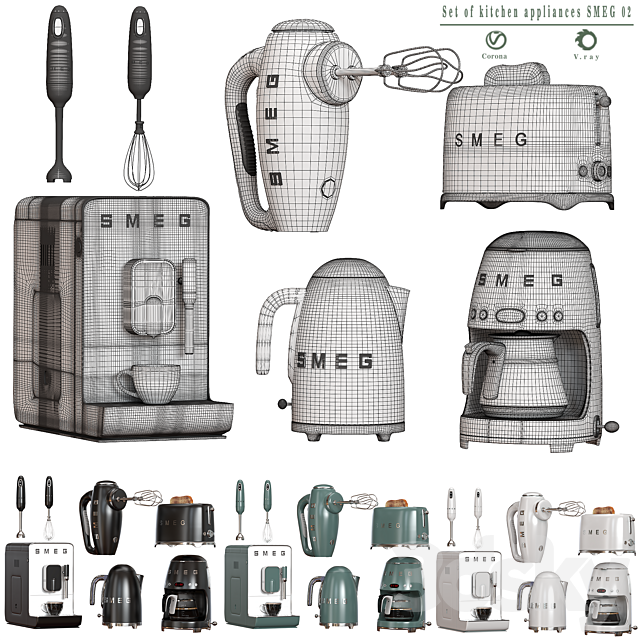 Set of kitchen appliances SMEG 02 3DSMax File - thumbnail 5