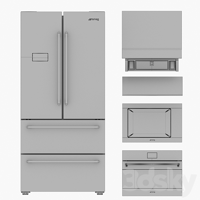 Set of kitchen appliances Smeg 5 3DSMax File - thumbnail 7