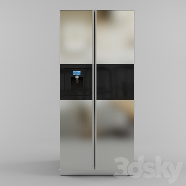 Side-by-side refrigerator 3DS Max Model - thumbnail 1