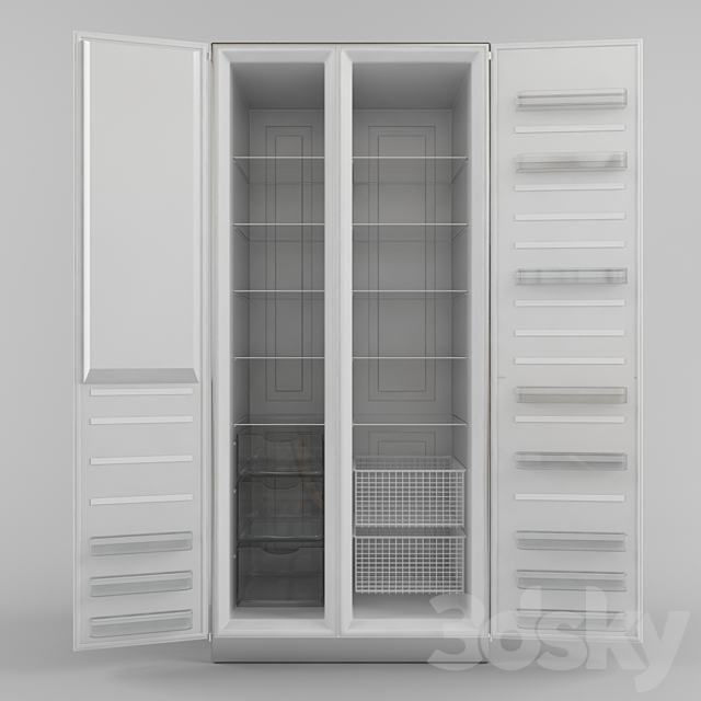 Side-by-side refrigerator 3DS Max Model - thumbnail 2