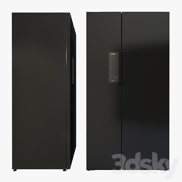 Siemens iQ700 refrigerator side-by-side type KA92NLB35R 3ds Max - thumbnail 2