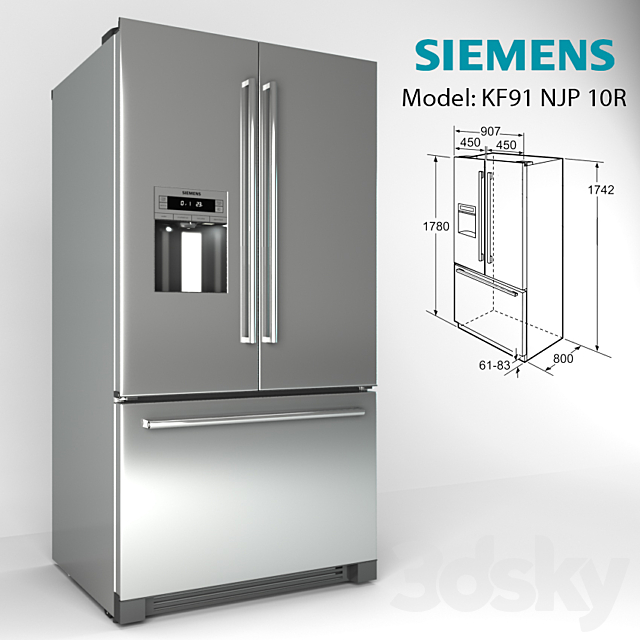 Siemens KF91NPJ10R 3DS Max Model - thumbnail 1