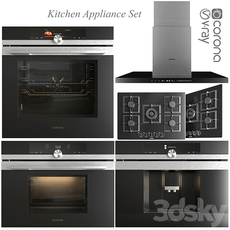 Siemens Kitchen Appliance Set 3DS Max - thumbnail 1