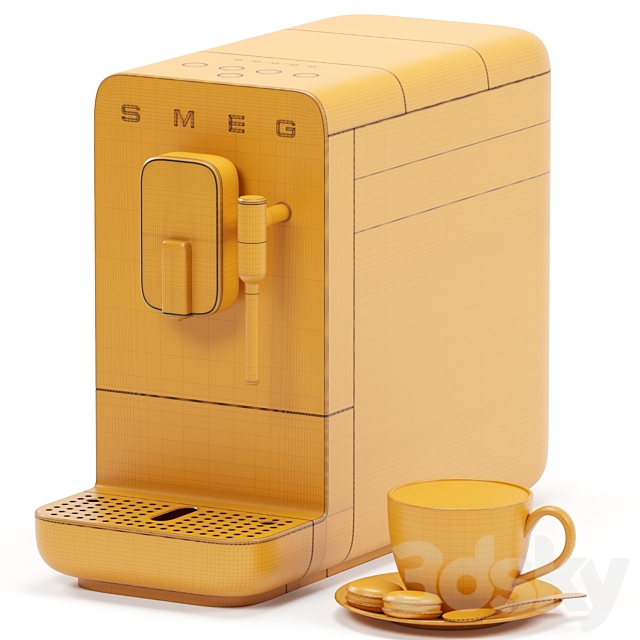 SMEG coffee machine BCC02EGMEU 3DS Max Model - thumbnail 7