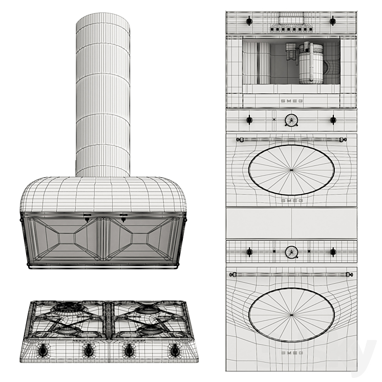 Smeg coloniale 3DS Max - thumbnail 2