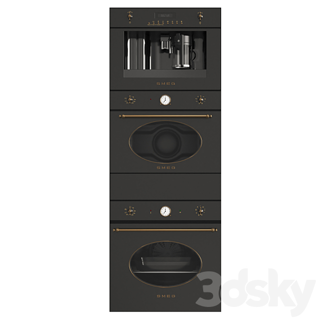 Smeg coloniale black 3DS Max Model - thumbnail 2