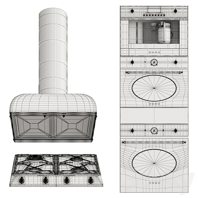 Smeg coloniale black 3DS Max Model - thumbnail 4