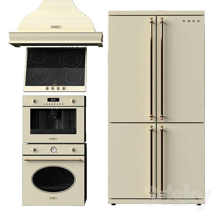 Smeg Coloniale Kitchen Appliances Collection 3DS Max - thumbnail 1