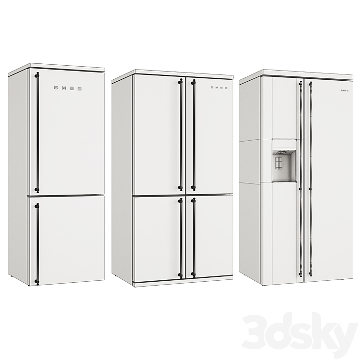 Smeg Coloniale Refrigerators black 3DS Max - thumbnail 2