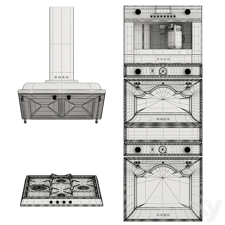 Smeg cortina 3DS Max - thumbnail 2