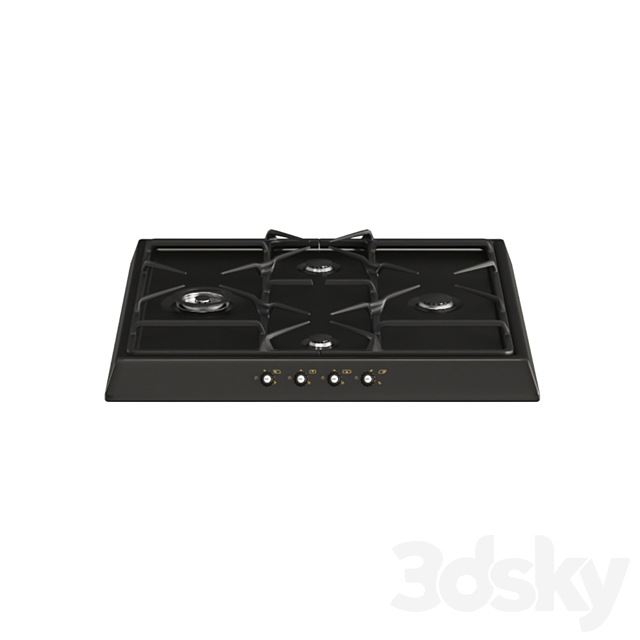 Smeg Cortina Black 3DS Max Model - thumbnail 5