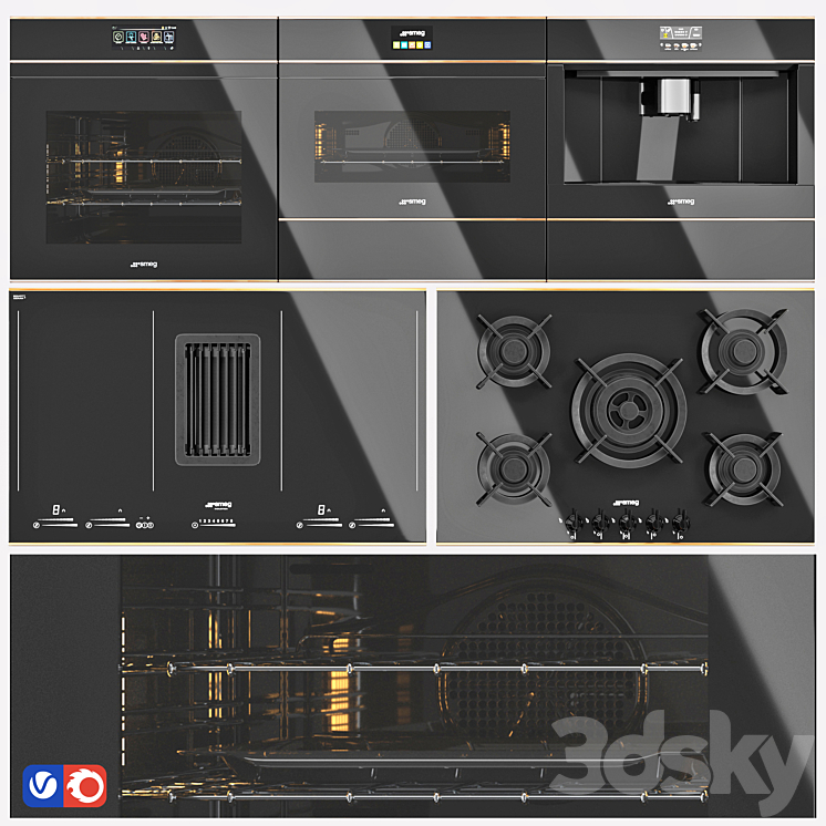 SMEG-Dolce Stil Novo Kitchen Appliance 3DS Max - thumbnail 1