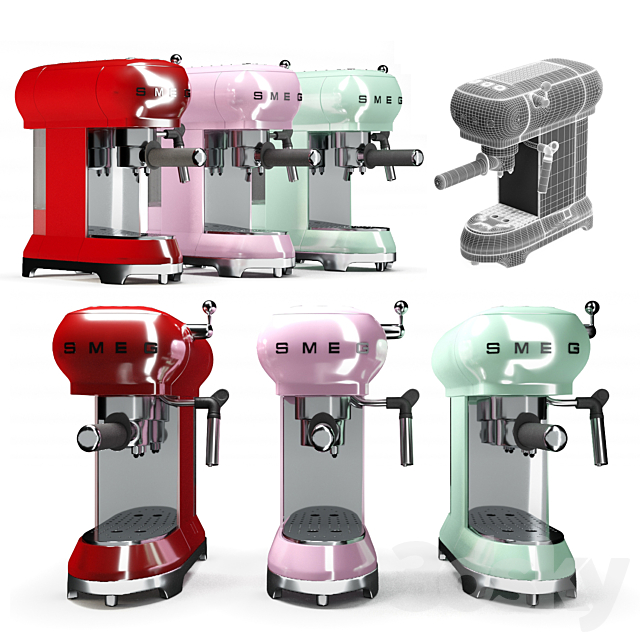 Smeg Espresso Coffee Machine 3DS Max Model - thumbnail 2