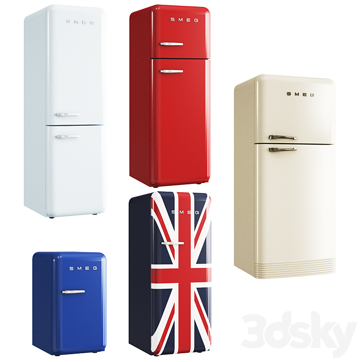 SMEG FAB Refrigerator 3DS Max - thumbnail 1