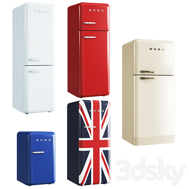 SMEG FAB Refrigerator 3DSMax File - thumbnail 1