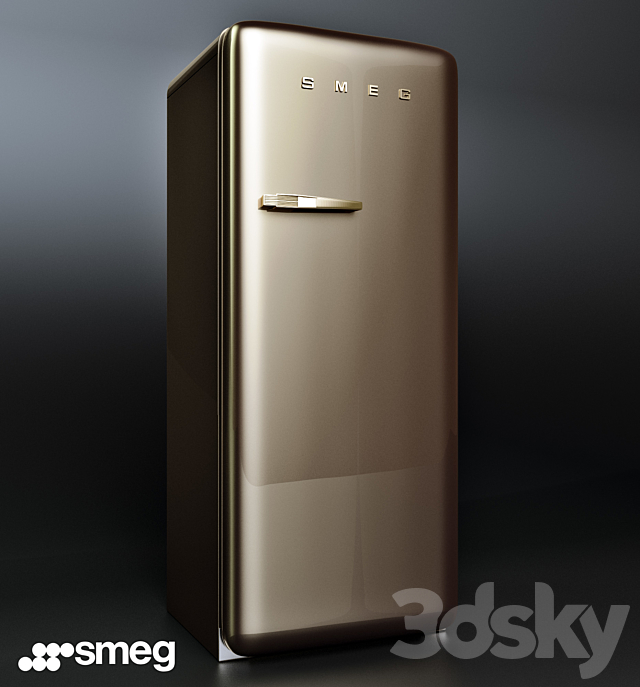 Smeg Fridge 3DS Max Model - thumbnail 1