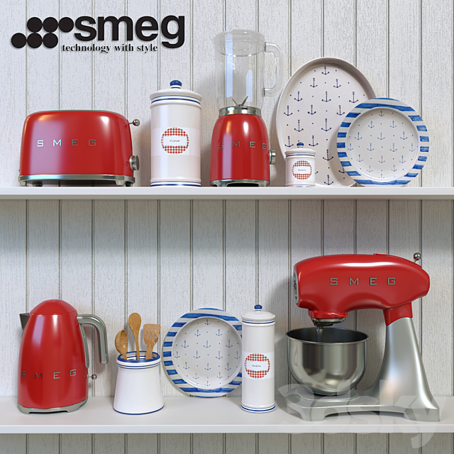 SMEG kitchen appliances 3ds Max - thumbnail 1