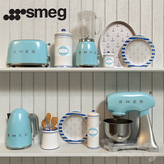 SMEG kitchen appliances 3ds Max - thumbnail 2