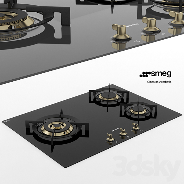 Smeg PC73GNO 3DS Max Model - thumbnail 1