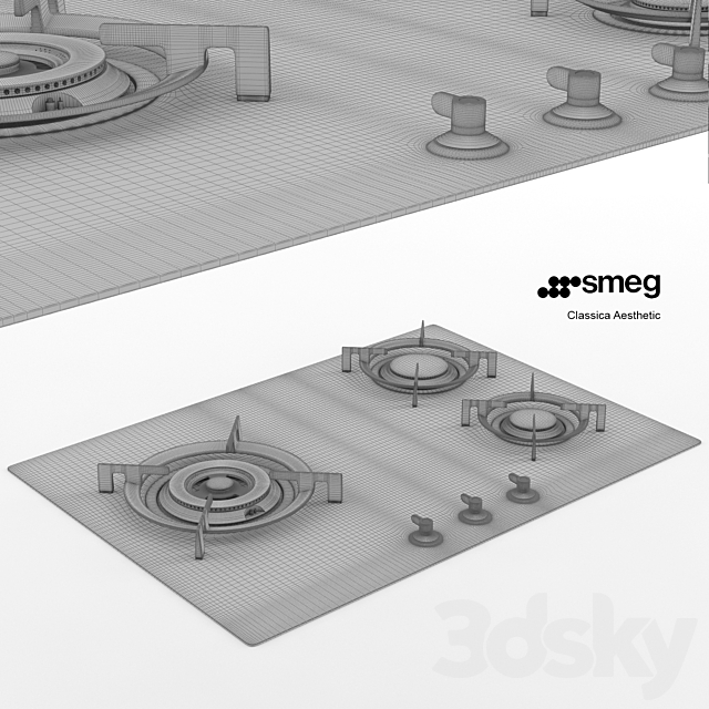 Smeg PC73GNO 3DS Max Model - thumbnail 2