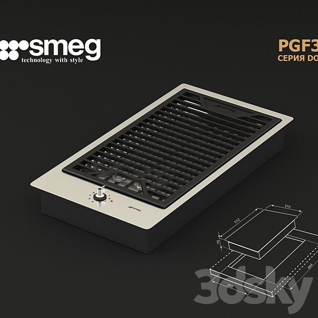 Smeg PGF30B 3ds Max - thumbnail 1