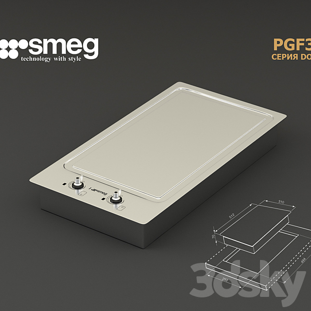 Smeg PGF30T 3ds Max - thumbnail 1