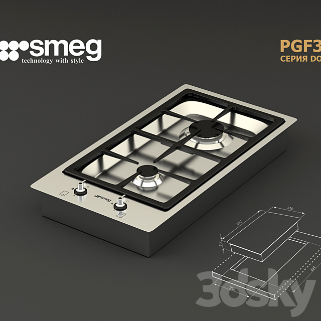 Smeg PGF32G 3ds Max - thumbnail 1