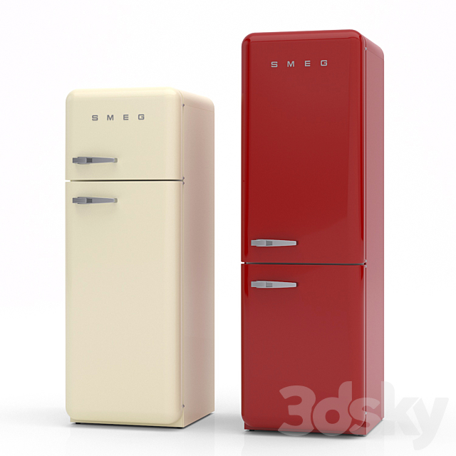 smeg refrigerator 3ds Max - thumbnail 2