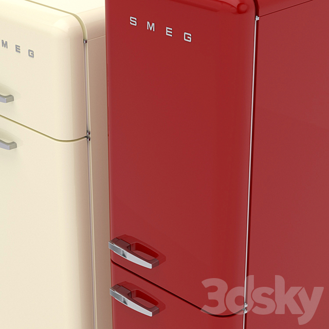 smeg refrigerator 3ds Max - thumbnail 3