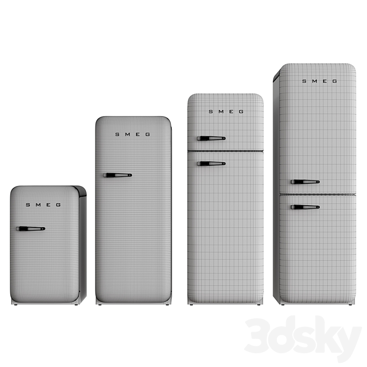 Smeg Refrigerators_01 3DS Max Model - thumbnail 2