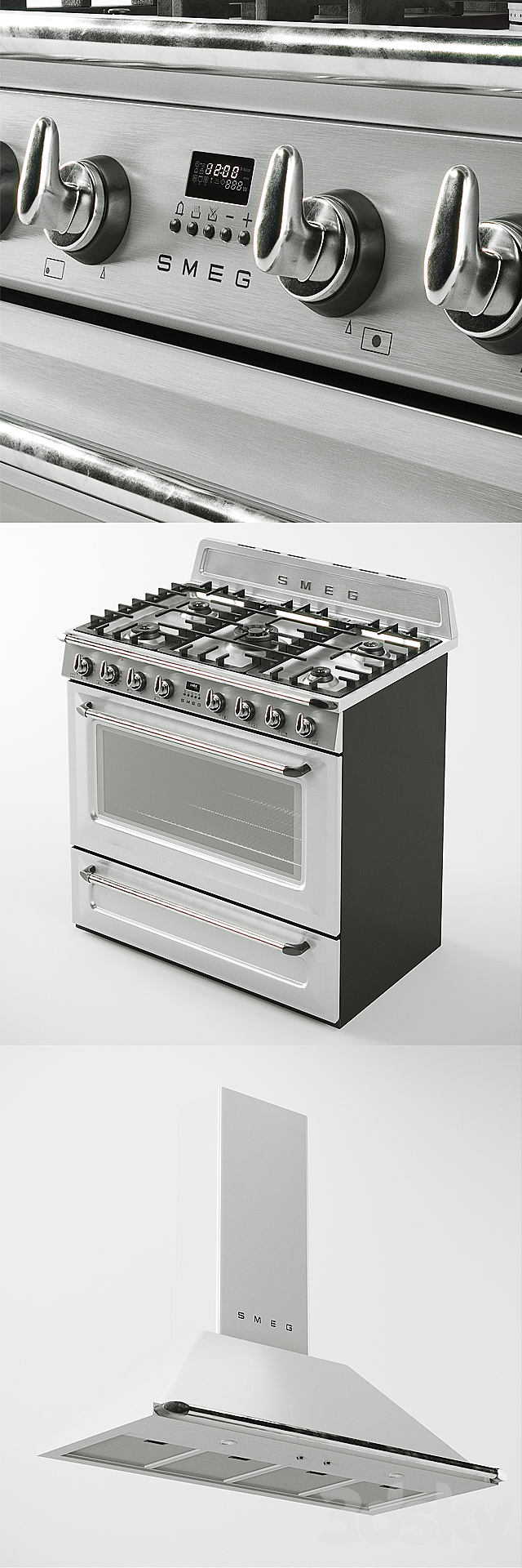 SMEG Stove TR90X9 – exhaust KTR110XE 3ds Max - thumbnail 2