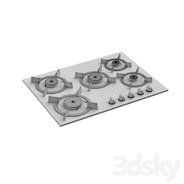 Steel Alborz G5701 Cooktop 3DS Max Model - thumbnail 3