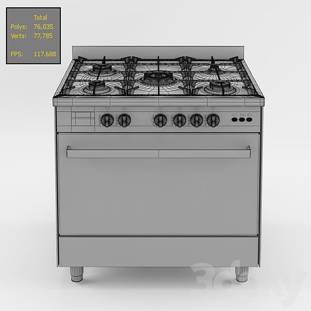 Stove FREGGIA PP96GGG50X 3ds Max - thumbnail 3