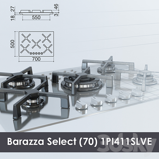 The hob Barazza Select (70) 1PI411SLVE 3DSMax File - thumbnail 2