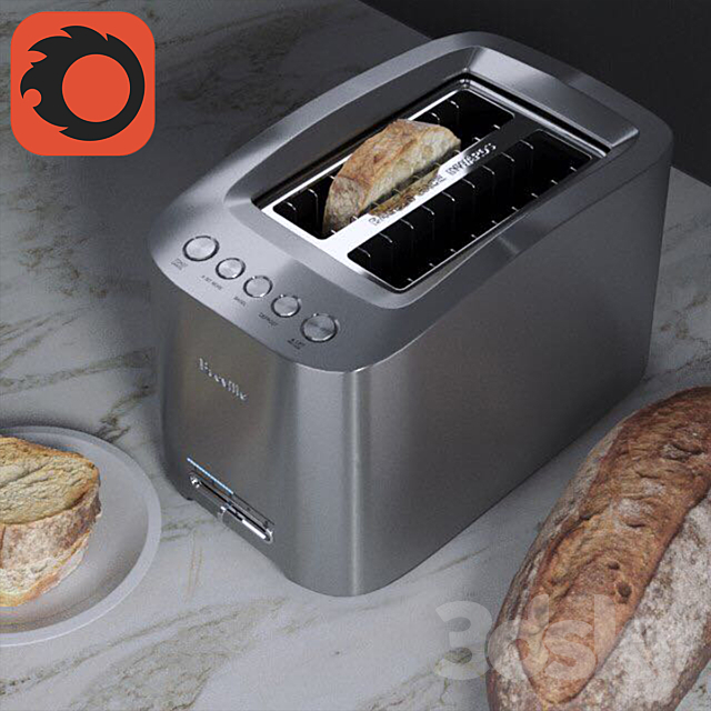 Toaster “Breville” with some bread 3DSMax File - thumbnail 2