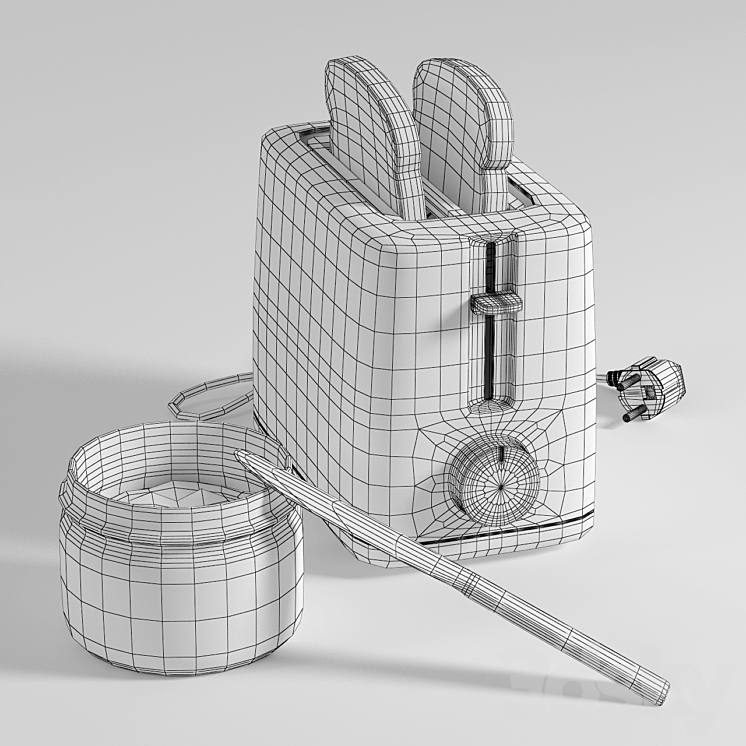 Toaster Philips_HD2595 3DS Max - thumbnail 2