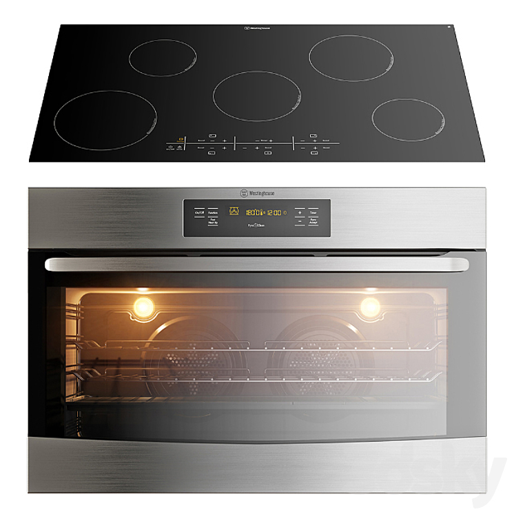 Westinghouse HI954BA WVEP916SB oven and hob (900mm) 3DS Max - thumbnail 1