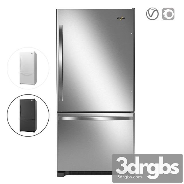 Whirlpool 33-inches wide bottom-freezer refrigerator - thumbnail 1