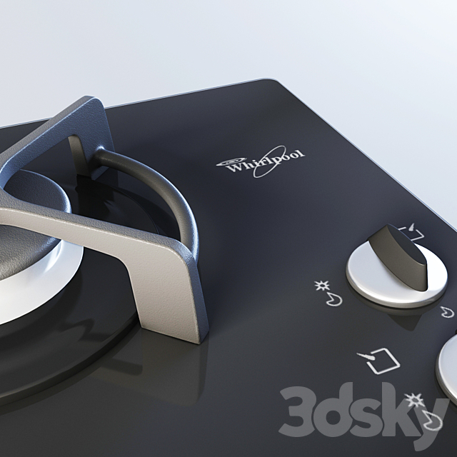 Whirlpool Cooktop 3DS Max Model - thumbnail 2