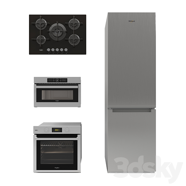 Whirlpool \\ Kitchen appliances Whirlpool set 3DS Max Model - thumbnail 1