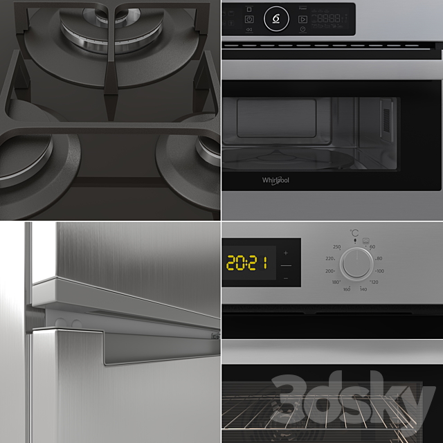 Whirlpool \\ Kitchen appliances Whirlpool set 3DS Max Model - thumbnail 2