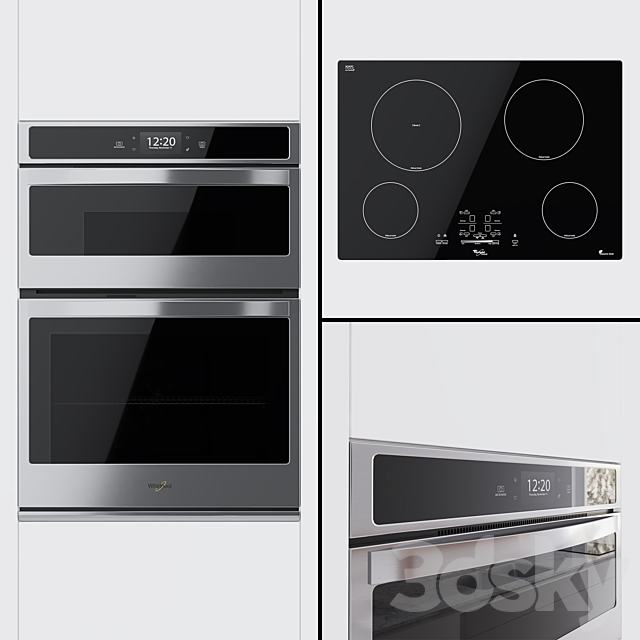 Whirpool – Combined oven WOC97EC0HZ and hob GCI3061XB 3DSMax File - thumbnail 1