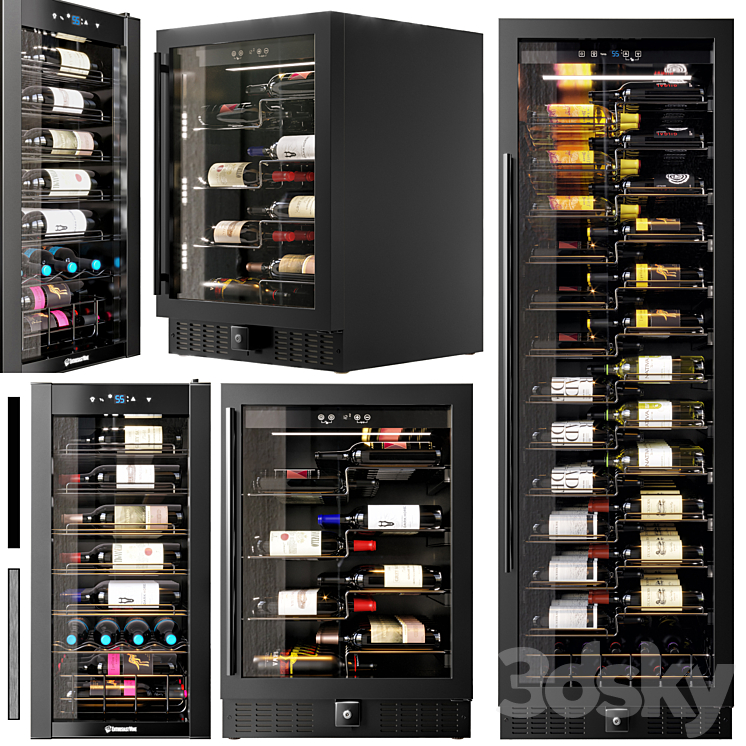 Wine Enthusiast vino view fridge set 3DS Max - thumbnail 1