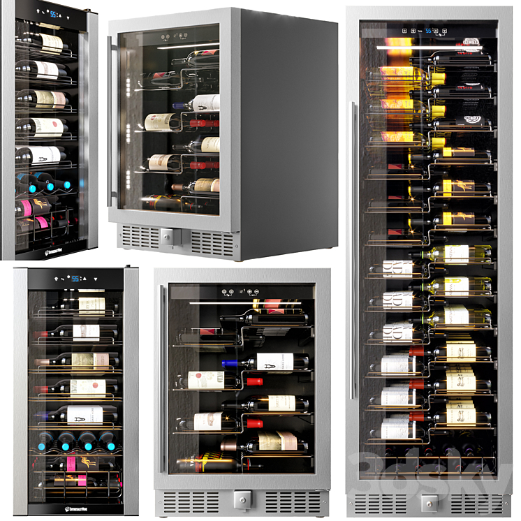 Wine Enthusiast vino view fridge set 3DS Max - thumbnail 2