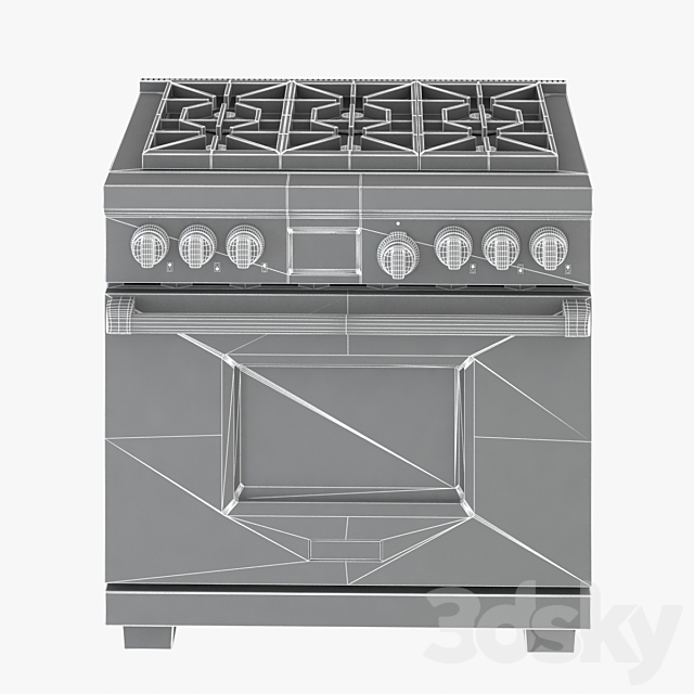 Wolf gas stove 3DS Max Model - thumbnail 3