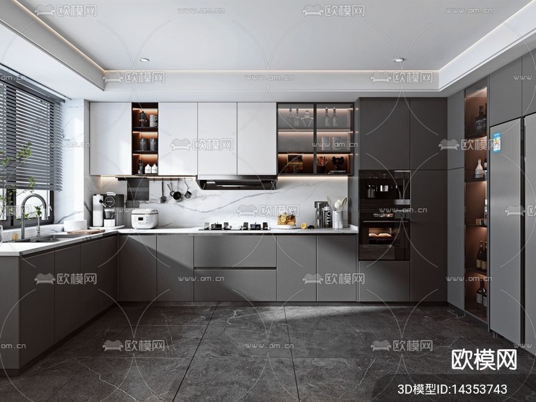 KITCHEN SETS – VRAY / CORONA – 3D MODEL – 1465 - thumbnail 1