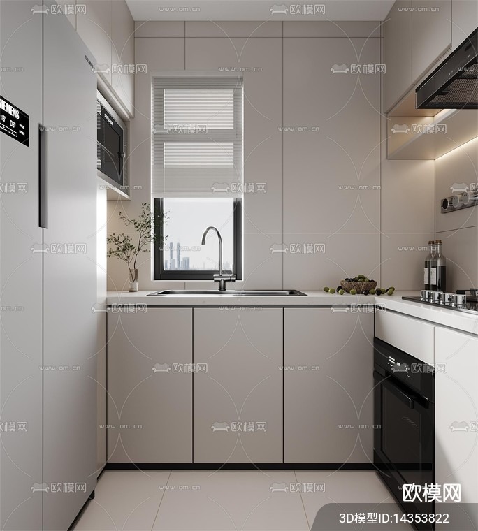 KITCHEN SETS – VRAY / CORONA – 3D MODEL – 1466 - thumbnail 1