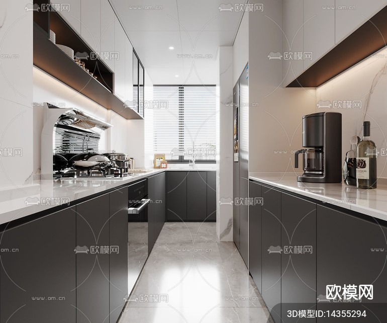 KITCHEN SETS – VRAY / CORONA – 3D MODEL – 1473 - thumbnail 1