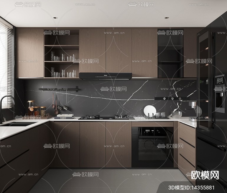 KITCHEN SETS – VRAY / CORONA – 3D MODEL – 1476 - thumbnail 1