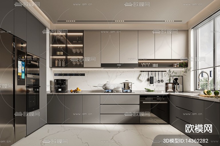 KITCHEN SETS – VRAY / CORONA – 3D MODEL – 1487 - thumbnail 1